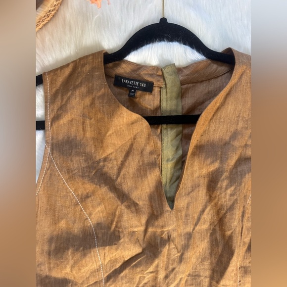 Lafayette 148 Linen Midi Dress Medium - Picture 2 of 2